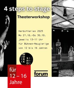 Flyer mit den Daten der Aktion und verpixelten Schauspielfotos